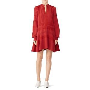 Derek Lam 10 Crosby Red Lace Panel Shift Dress